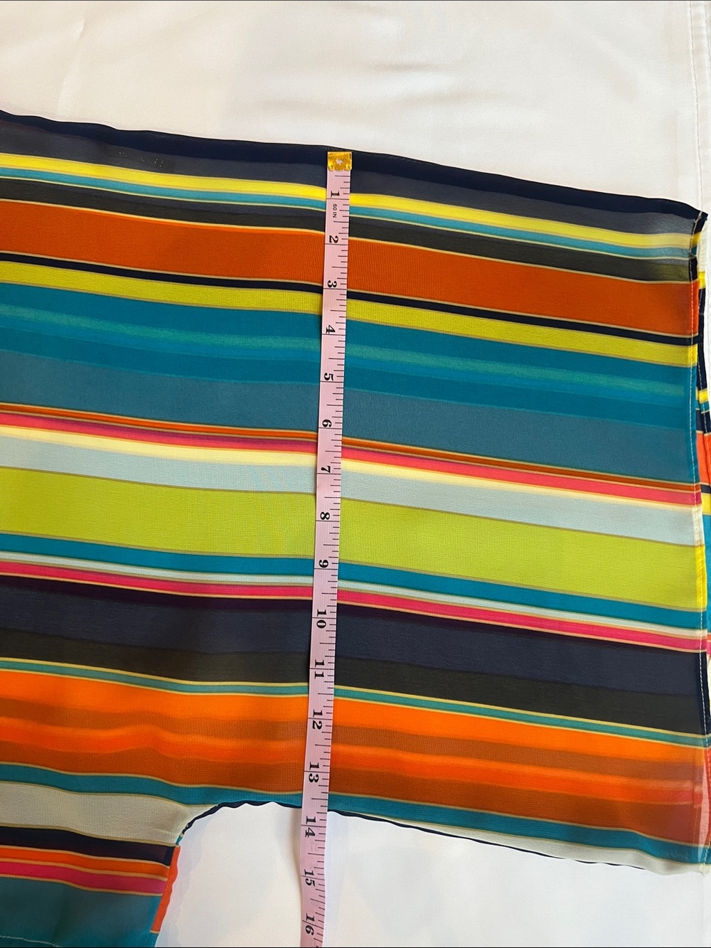 Chaps Sz XS Colorful Sheer Striped Tie-Waist Top Multicolor Beach Cruise Travel - Picture 6 of 11